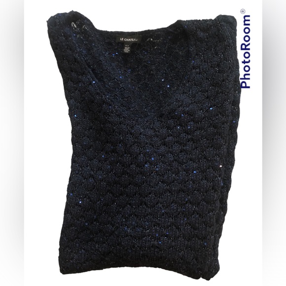 Le Chateau sequinned sweater Lg - Picture 3 of 5